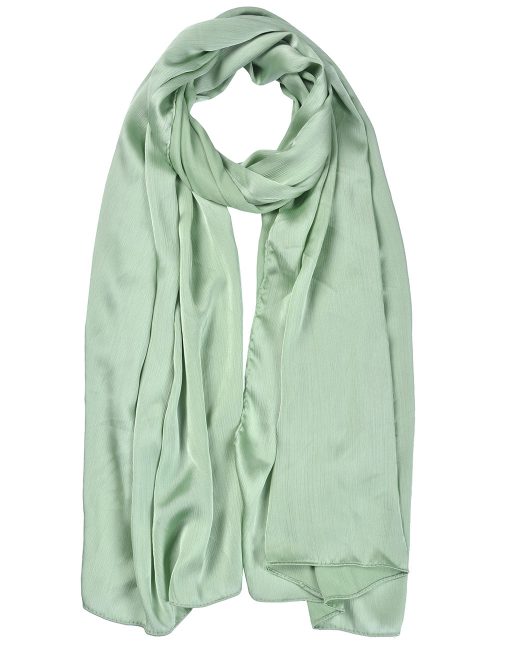 Mint green silky chiffon scarf