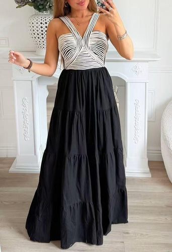 Black and white maxi dress