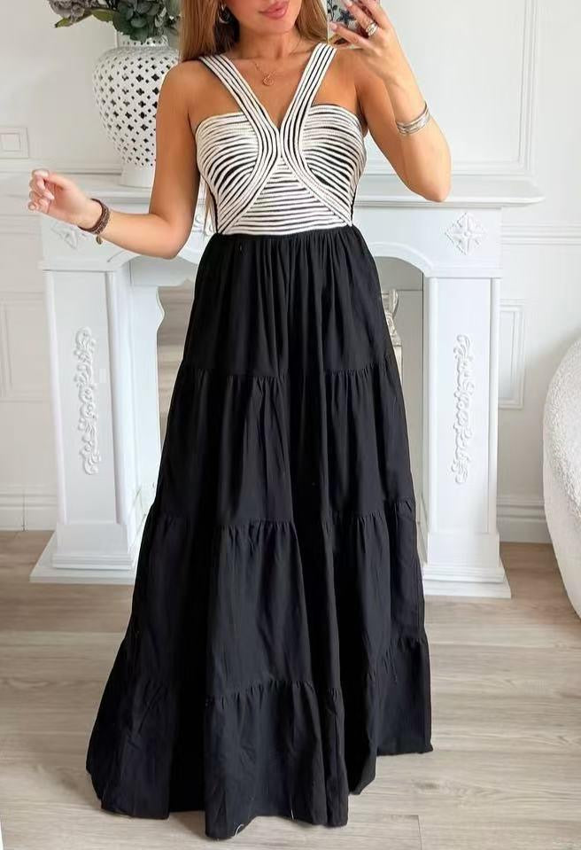 Black and white maxi dress