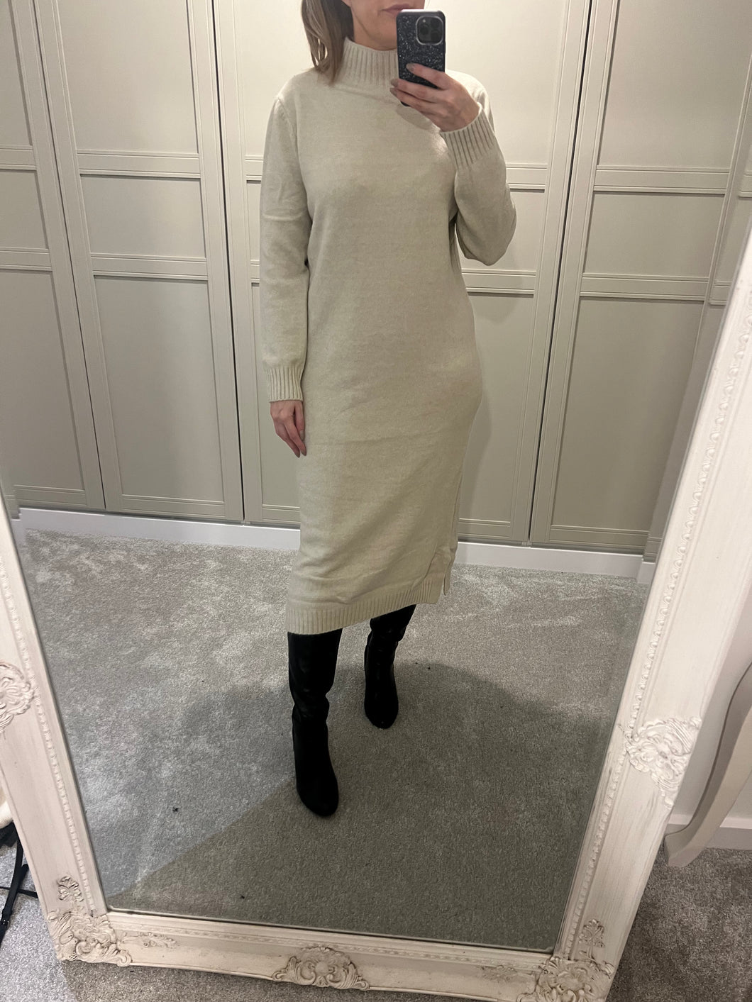 Beige jumper dress