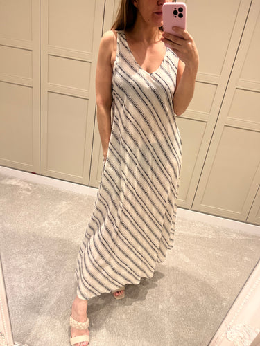 Striped v neck maxi dress