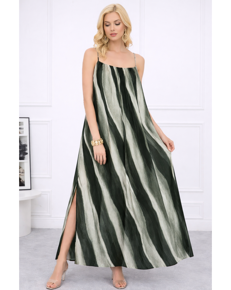 Green tie dye maxi dress