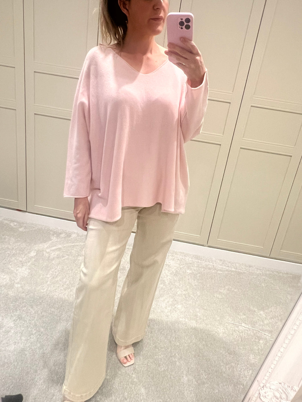 Light knit pink jumper