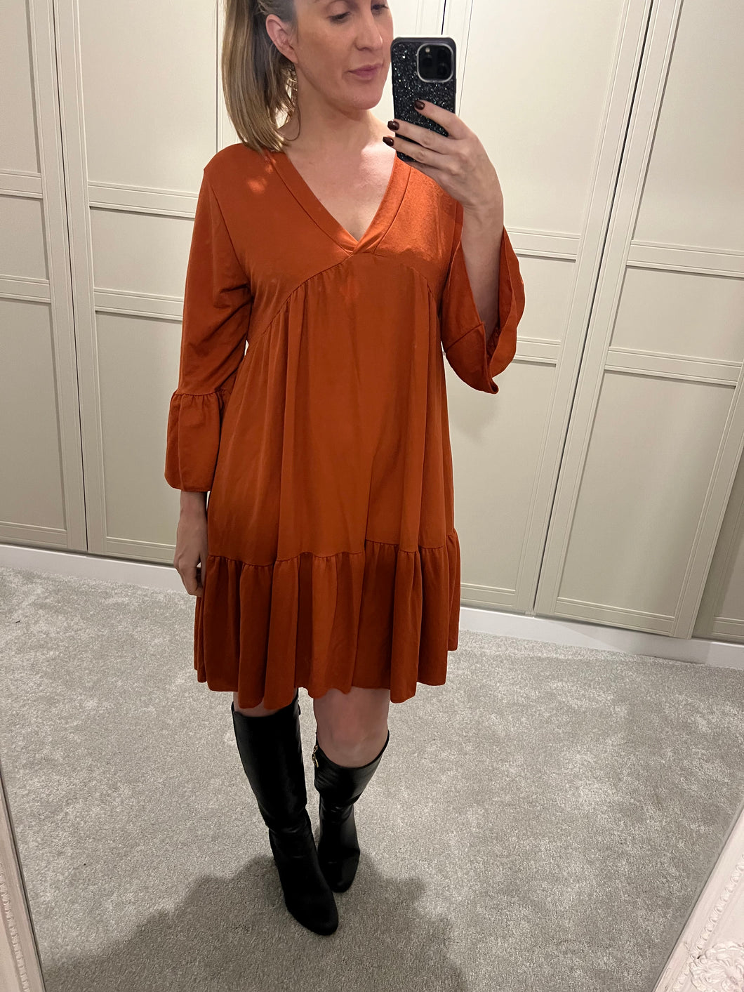 Orange swing dress