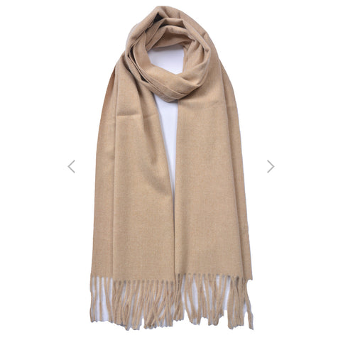 Beige cashmere blend scarf