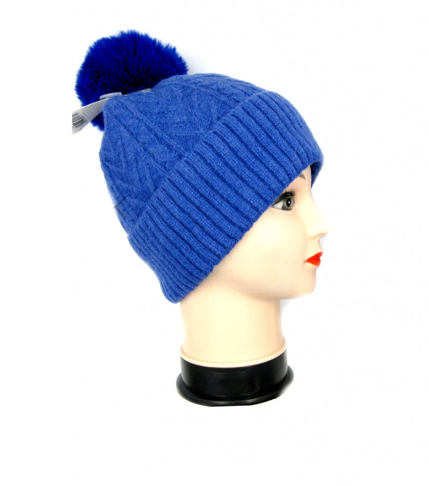 Blue bobble hat