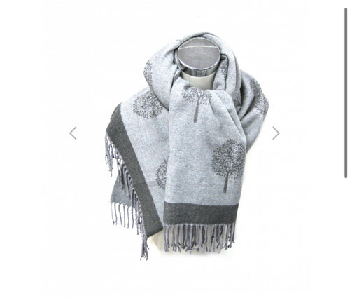 Tree of life grey scarf