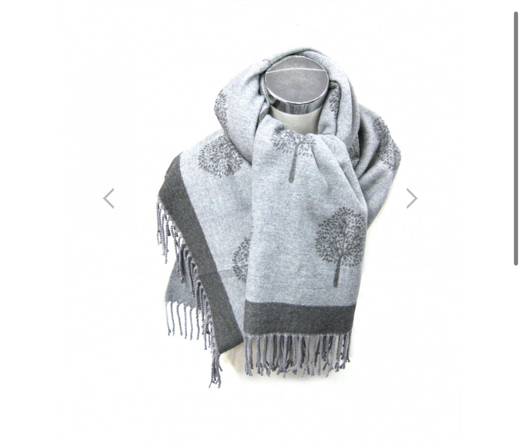 Tree of life grey scarf