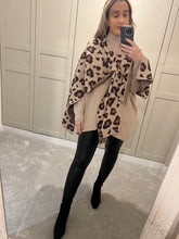 Leopard print poncho wrap