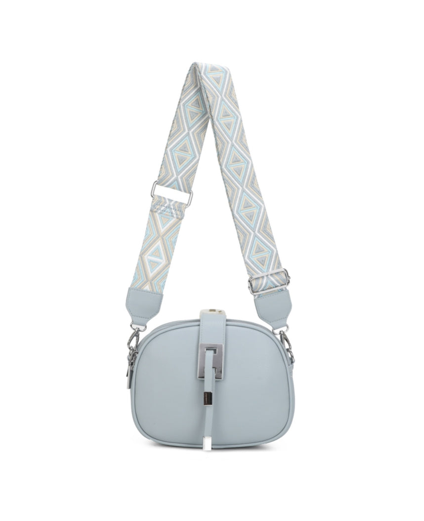 Blue cross body bag