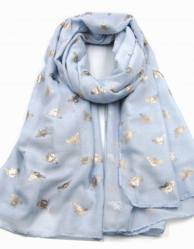Blue bee scarf