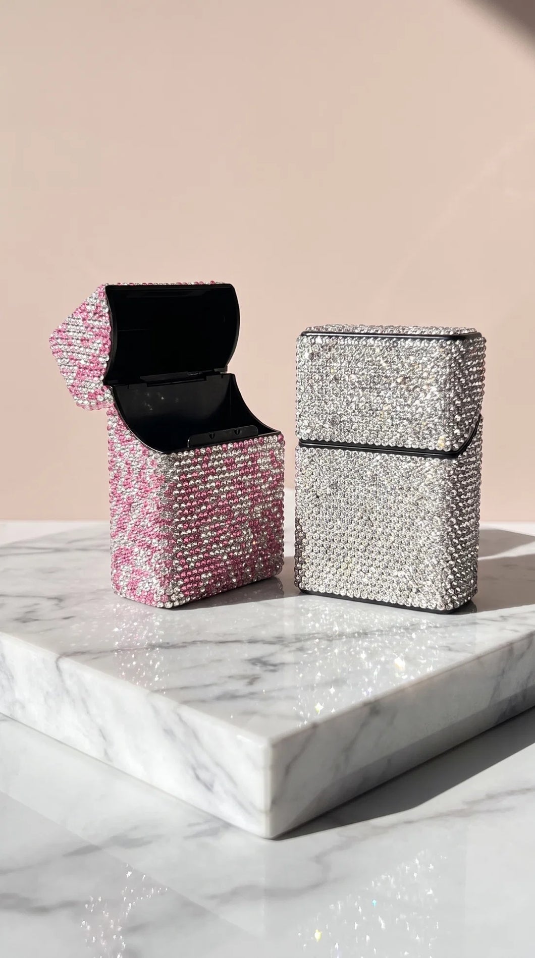 Crystal pink diamanté cigarette holder