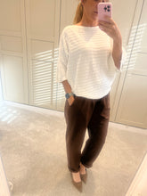 Brown belted trousers
