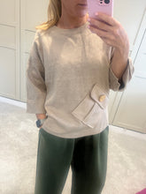 Oatmeal pocket detail jumper