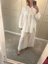 White Broderie Anglaise Oversized Shirt.