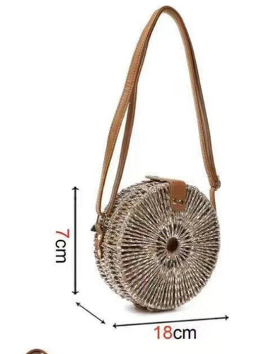 Round straw bag