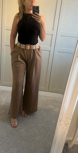 Mocha wide leg trousers