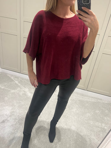Burgundy relaxed fit jumper