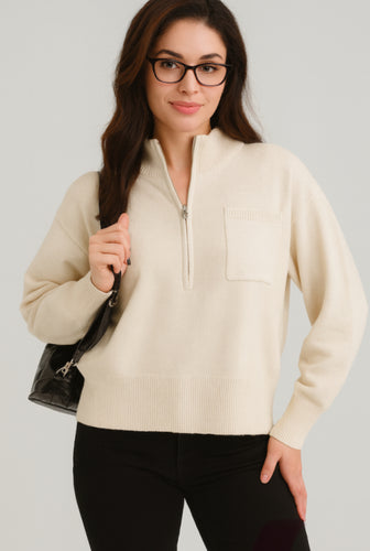 Zip up oatmeal jumper