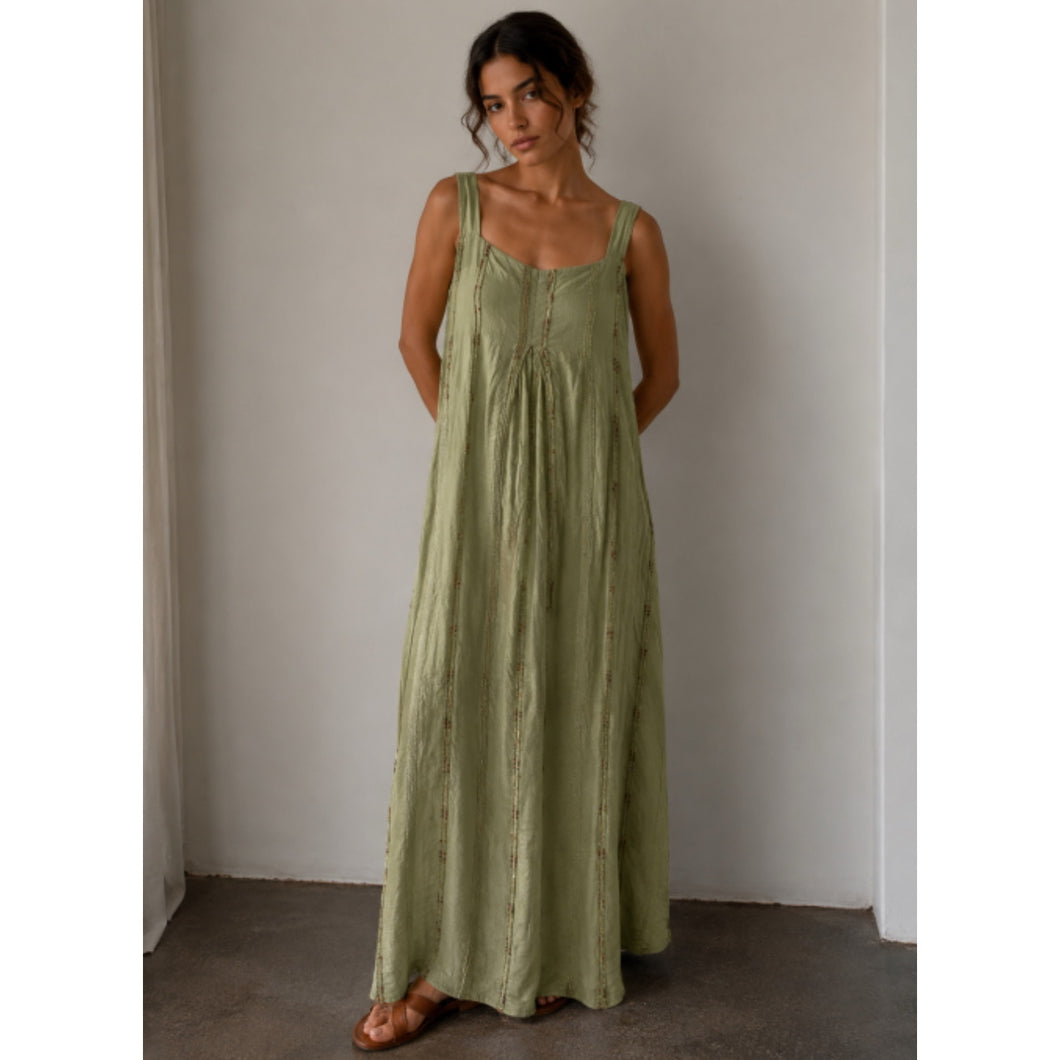 Sage green maxi dress