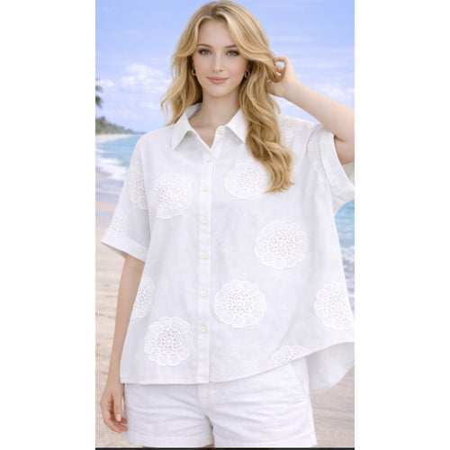 White oversized cotton shirt