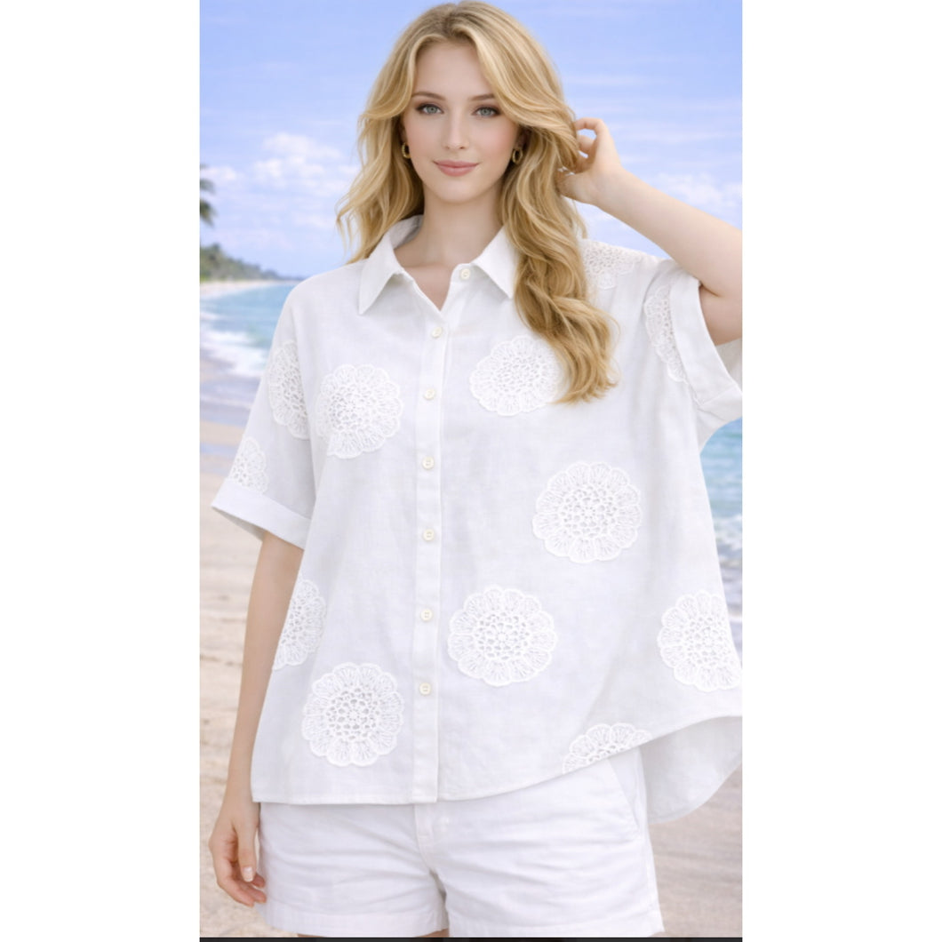 White oversized cotton shirt
