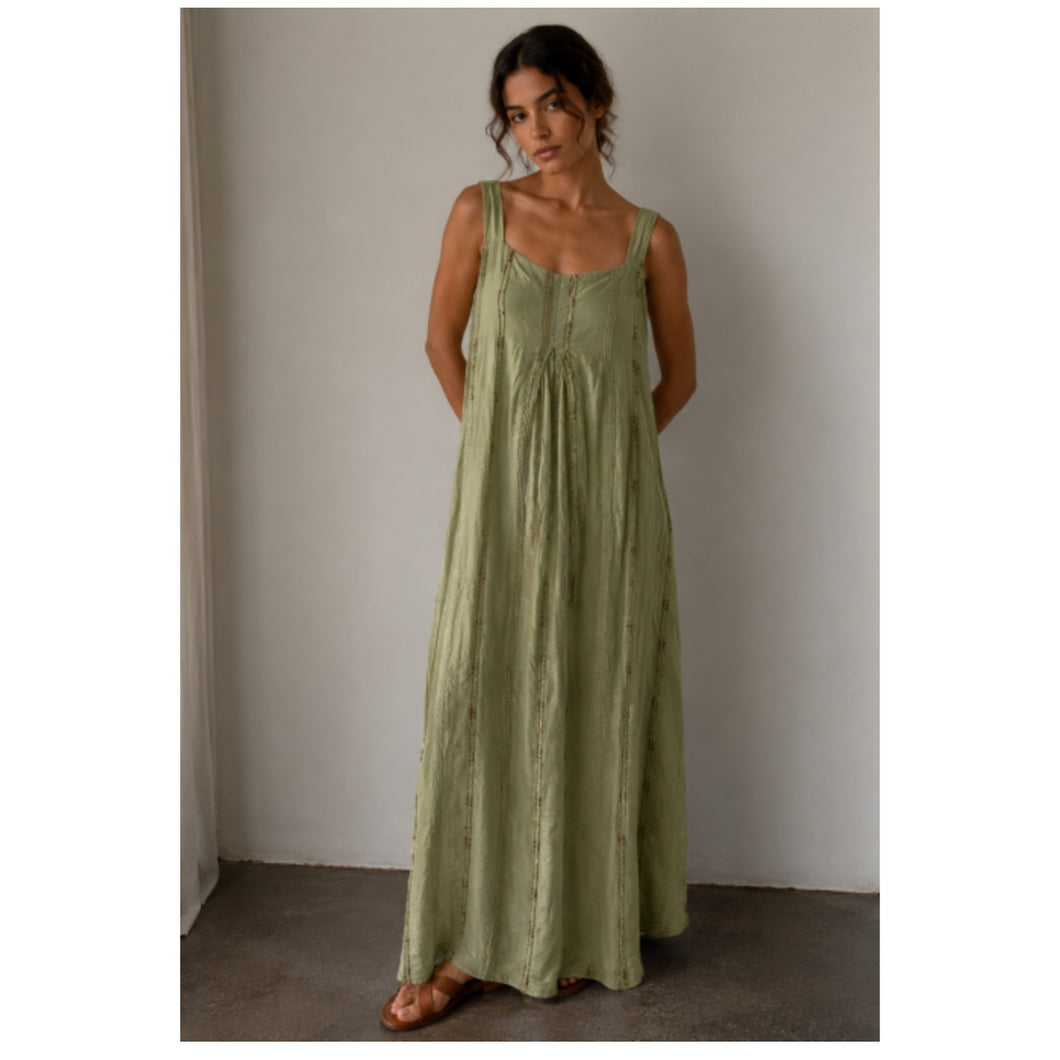 Sage green maxi dress