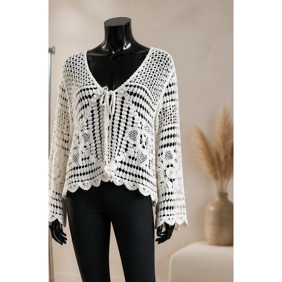 White crochet cardigan