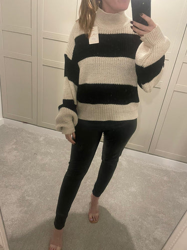 Stripe black and cream jumper