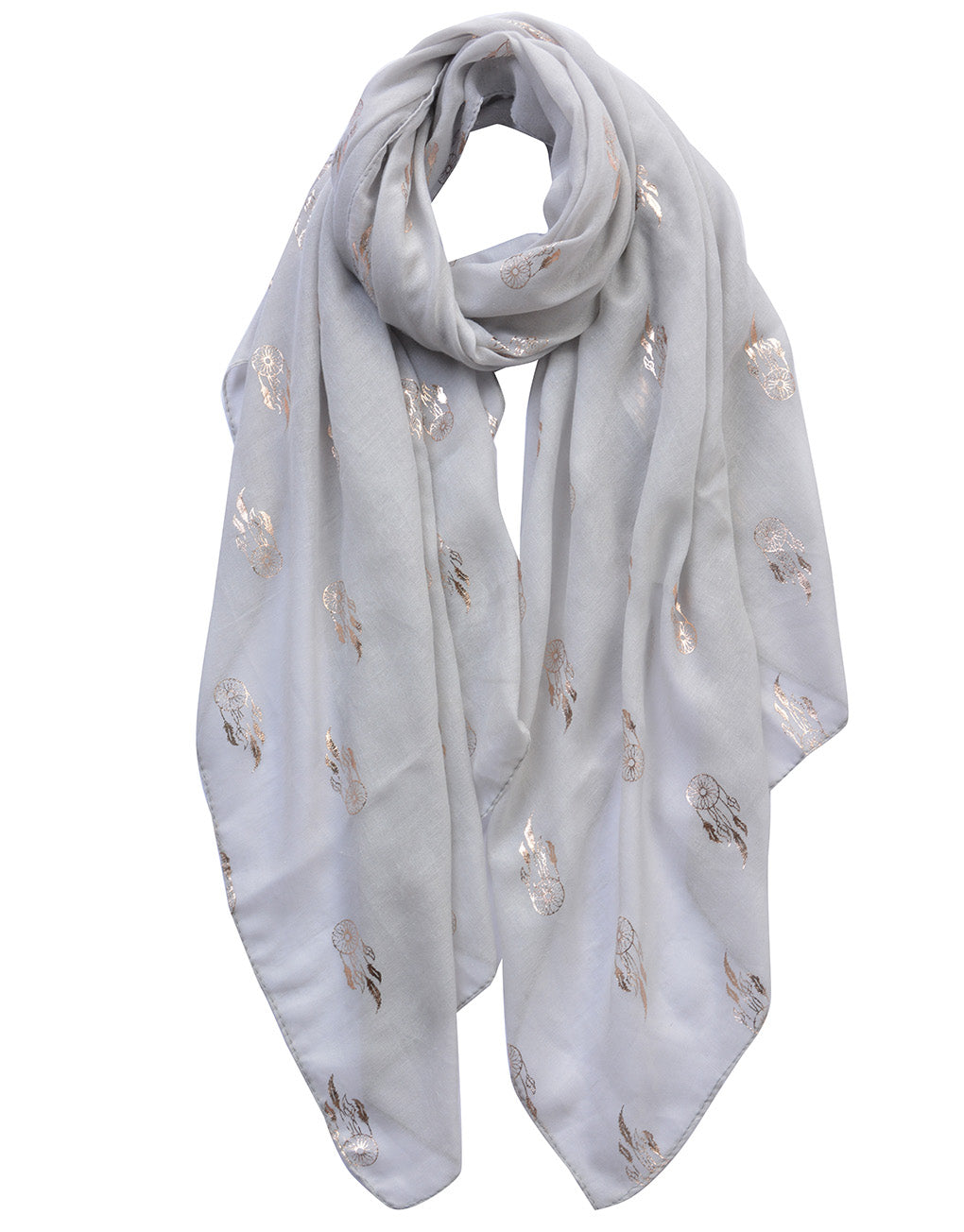 Grey dream catcher scarf