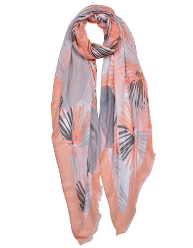 Palm leaf print scarf