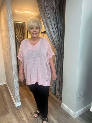 Pink lightknit jumper