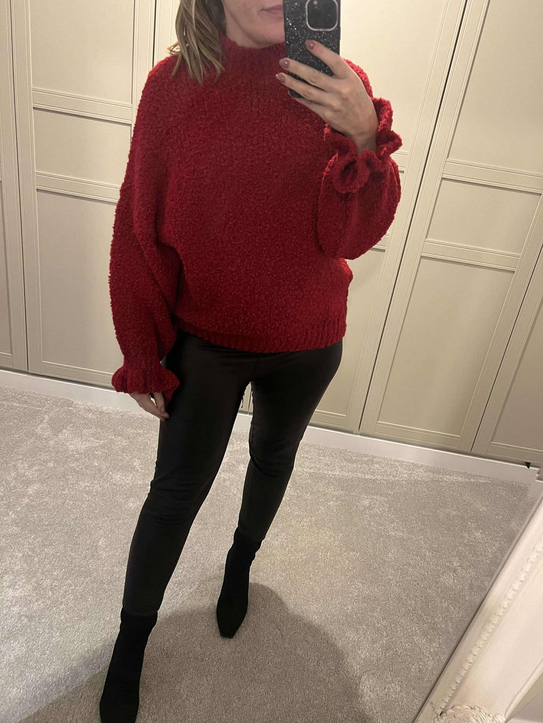 Red teddy jumper