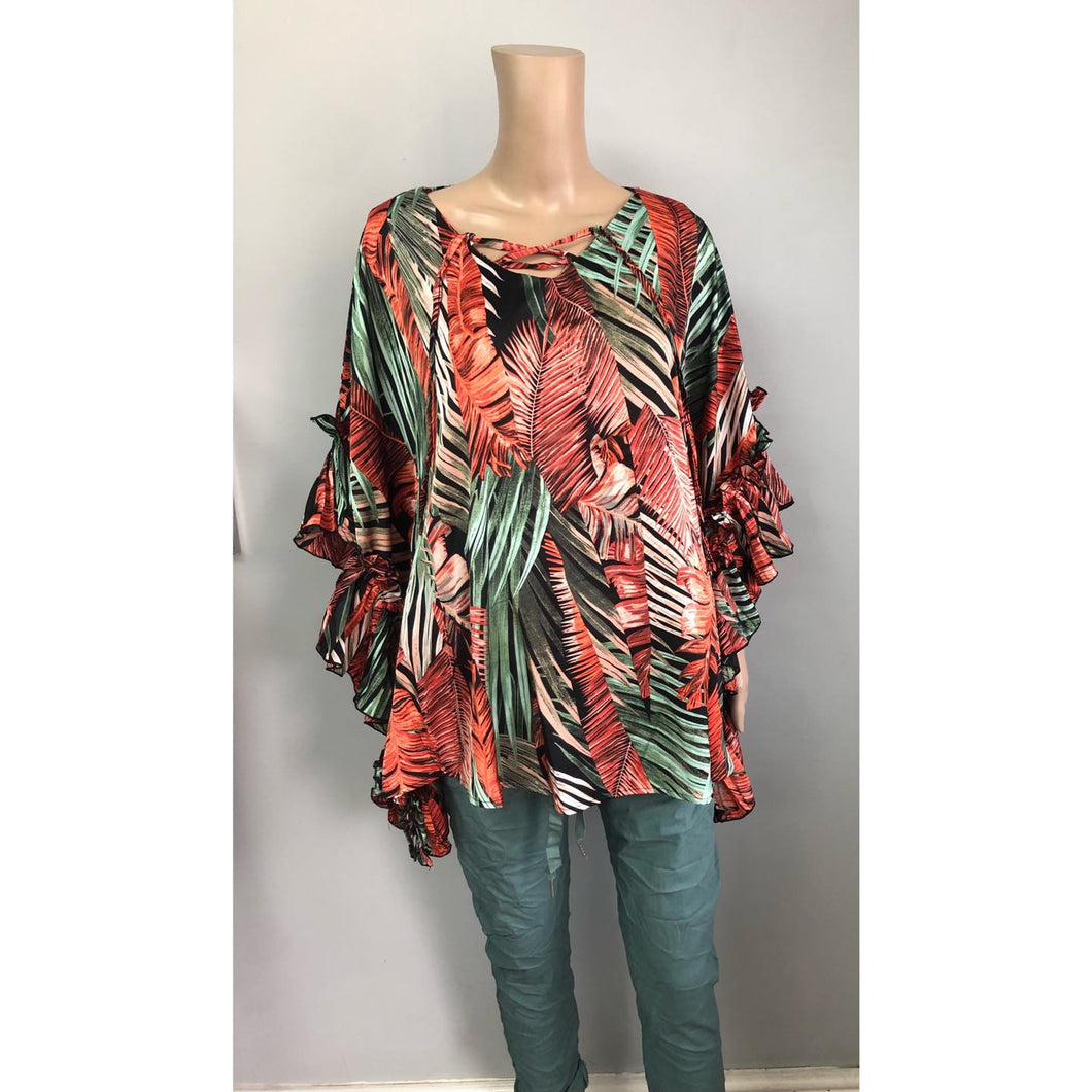 One size oversized frill blouse