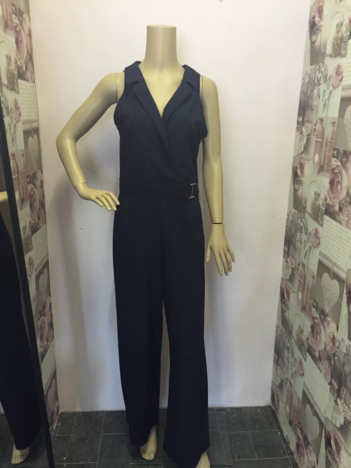 Navy wideleg jumpsuit